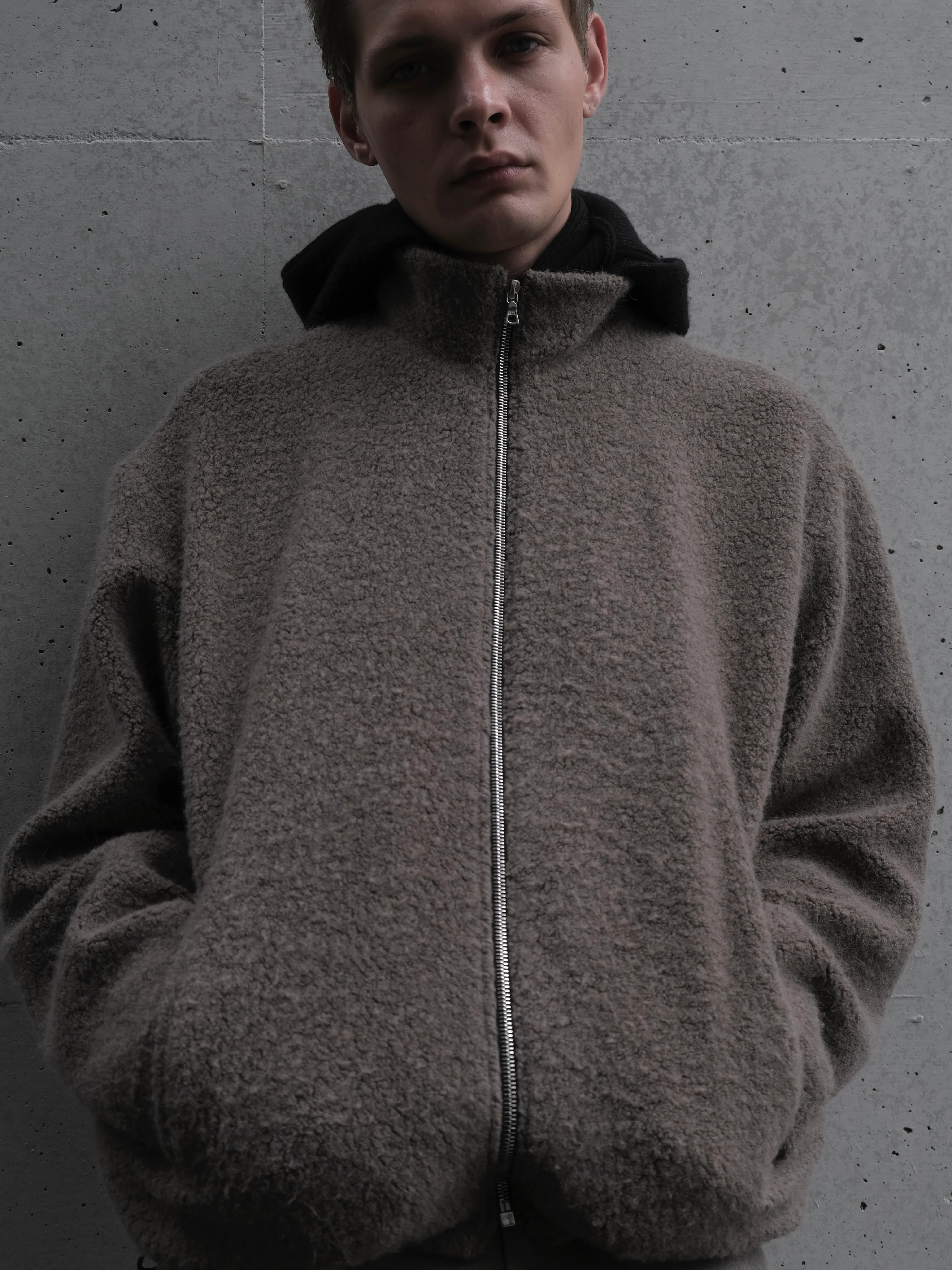Boa Fleece Jacket in Angora/Virgin Wool - Image 3