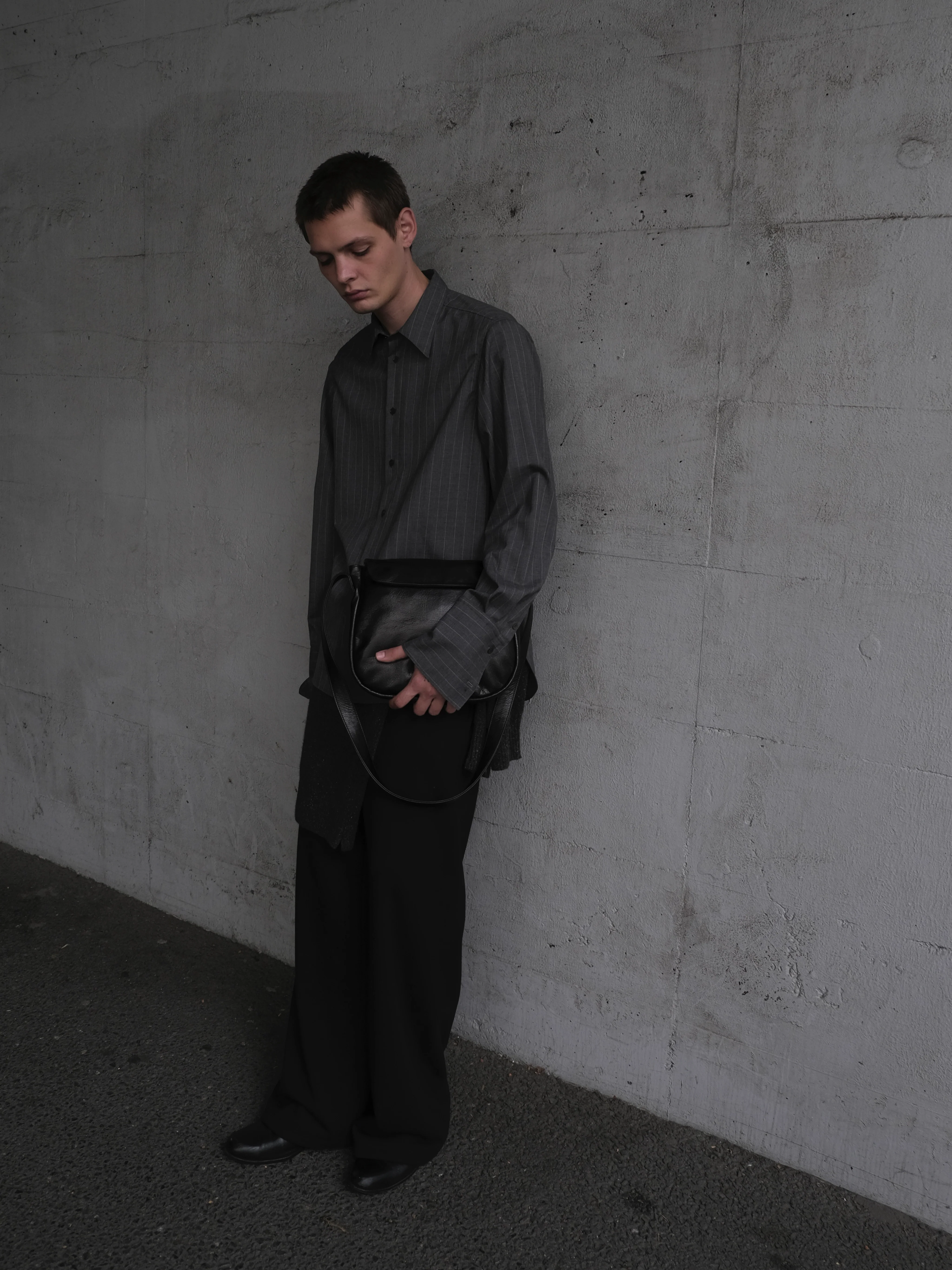 Double Cuff Pinstripe Shirt in Wool - Image 6